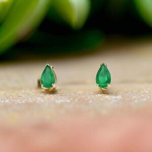 Natural Emerald Stud Earrings 14k Y Gold 1.60 Ctw Certified $2,790